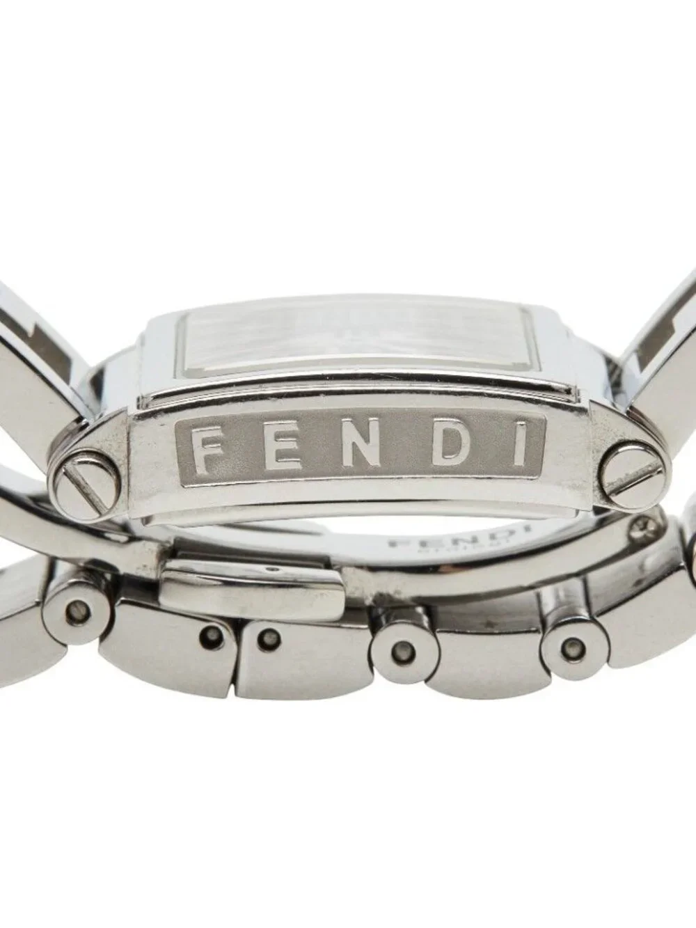 Fendi Quadro Mini Watch White Black Silver Stainless Steel